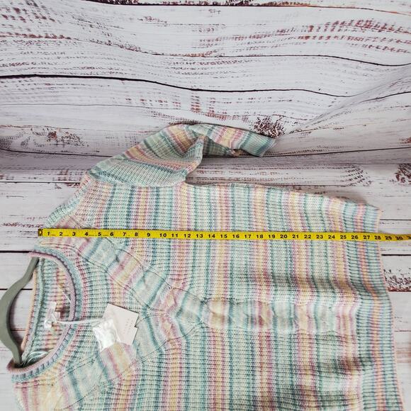 Lauren Conrad Rainbow Cable Knit Crochet Sweater Oversized Tunic Size M NWT - Picture 12 of 13
